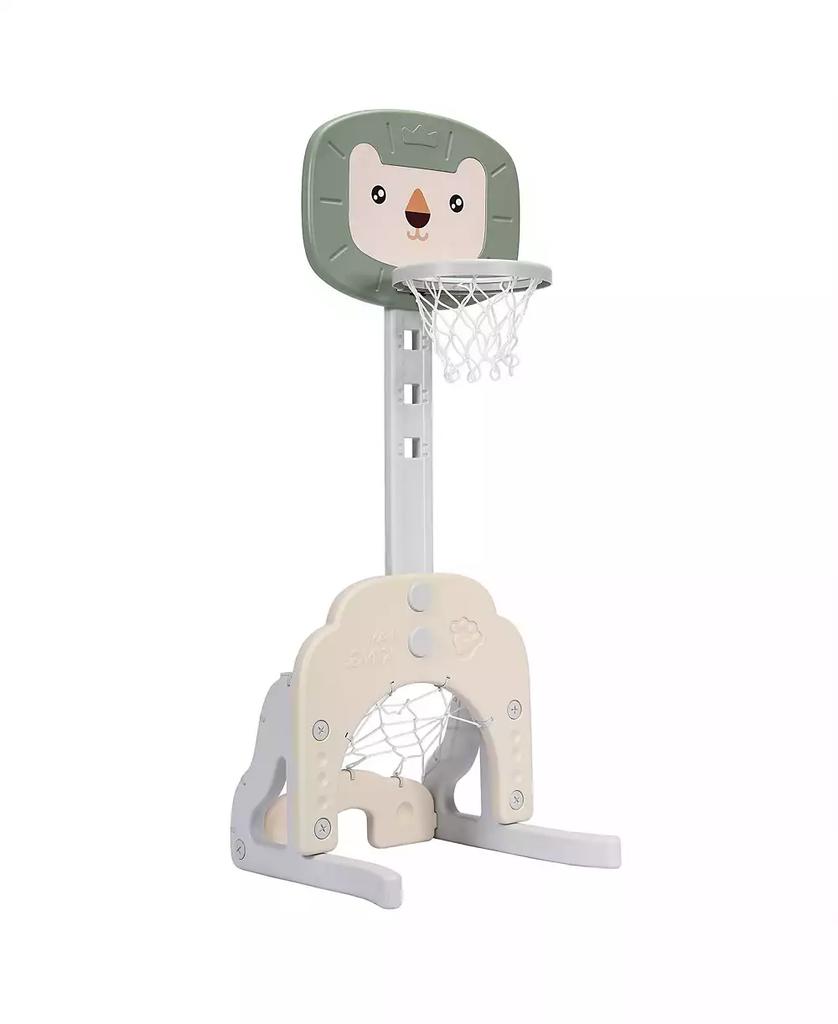 HONGGE 3-in-1 Adjustable Kids Basketball Hoop Sports Set