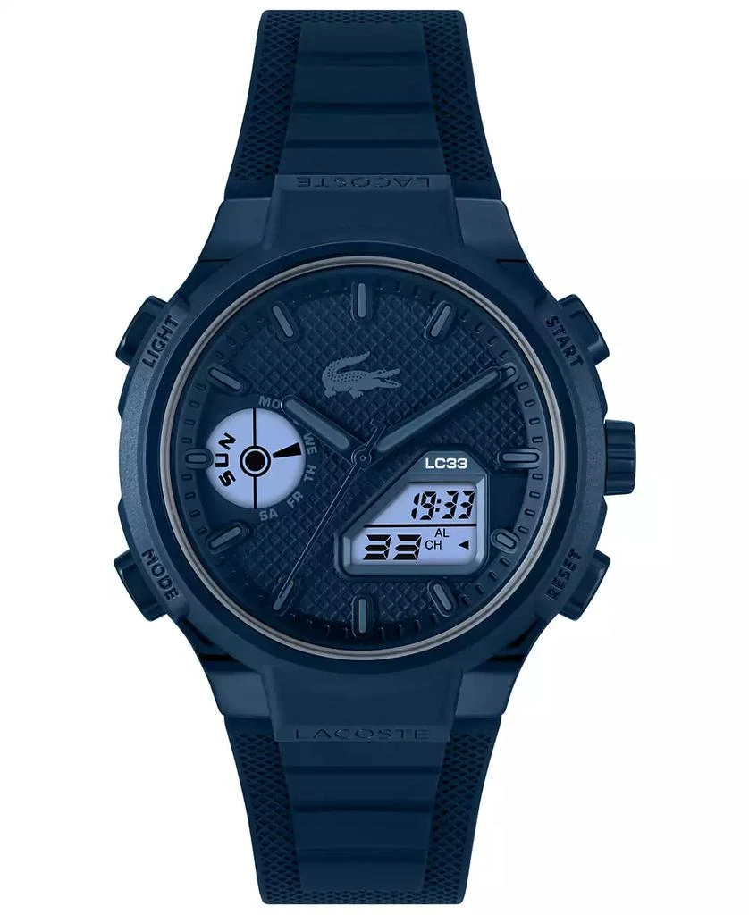 Lacoste Men's LC33 Navy Silicone Strap Watch, 44.8mm 2