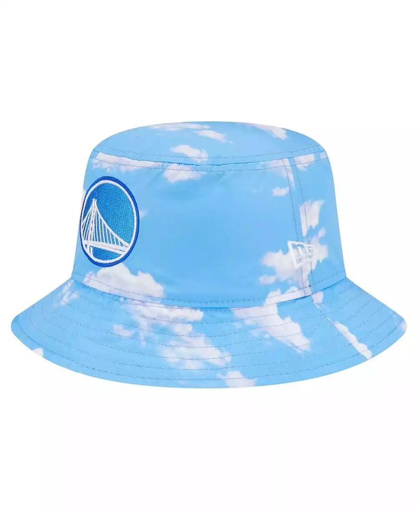 New Era Men
s Black/Light Blue Golden State Warriors Summer Sun and Storm Reversible Bucket Hat