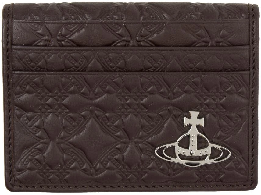 Vivienne Westwood Brown Embossed Card Holder 1