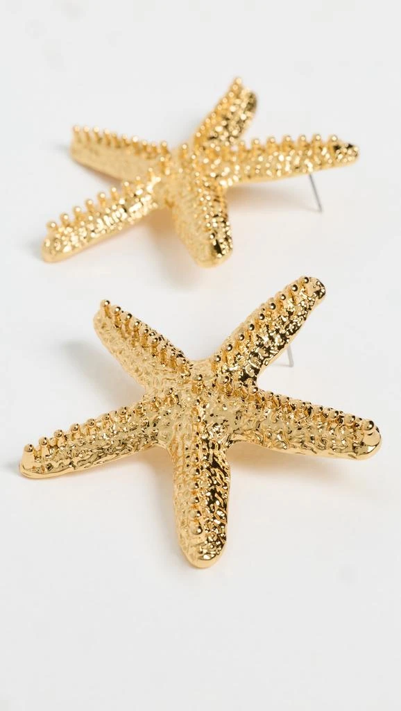 Kenneth Jay Lane Oversized Textured Gold Starfish Post Earrings 3