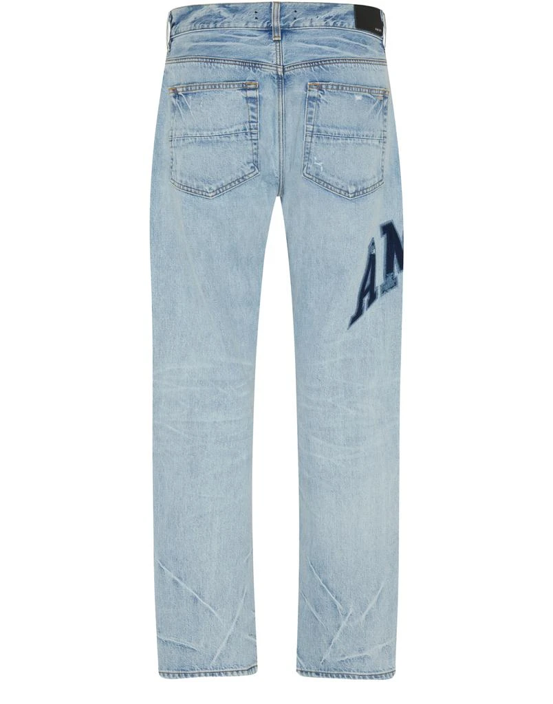 AMIRI Varsity logo repair straight jeans 3