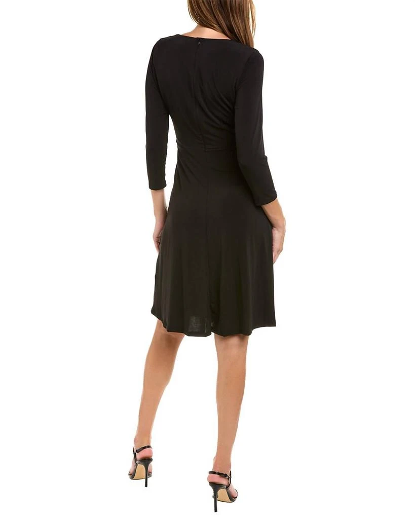 London Times Faux Wrap Dress In Black 2