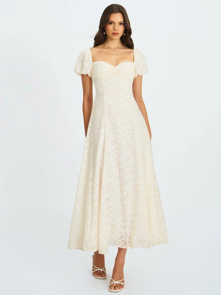 Miss Circle Women Pandora White Bubble Sleeve Backless Maxi Dress - Dresses & Skirts - BeyondStyle Miss Circle Women Pandora White Bubble Sleeve Backless Maxi Dress - Dresses & Skirts - BeyondStyle
