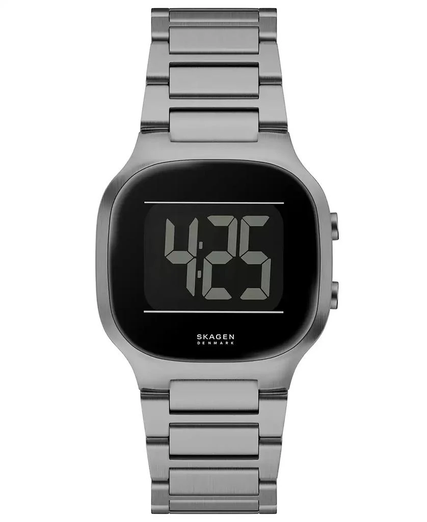 Skagen Men
s Mellem Digital Lcd Gunmetal Stainless Steel Watch, 38mm