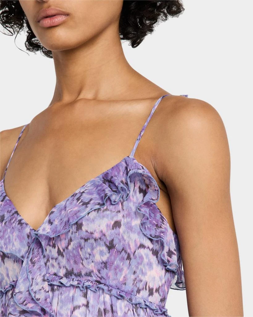 Cinq a Sept Fadrid Painted Hydrangea Ruffle Midi Dress 5