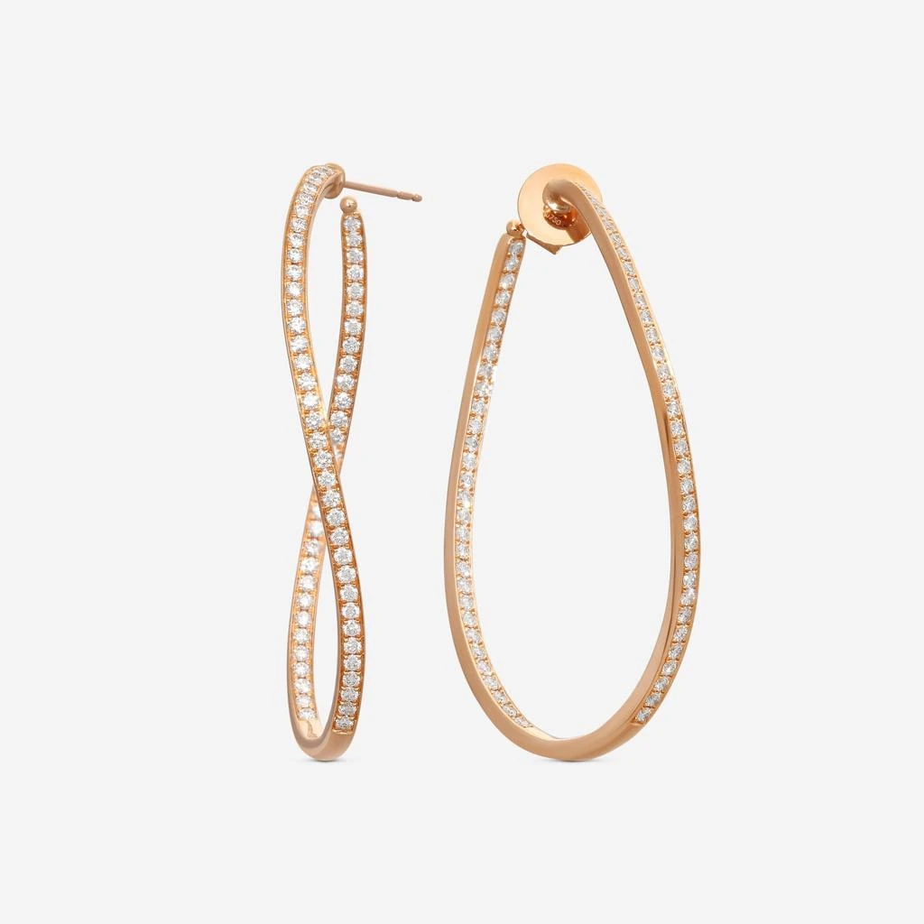 Mémoire Mémoire Channel Set 18K Rose Gold Diamond Twist Hoop Earrings CHHO217-copy 3