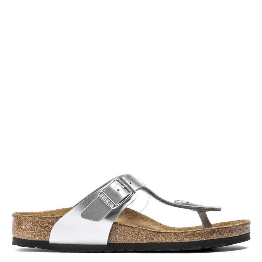 Birkenstock Kids Electric Metallic Silver Gizeh Flat Sandals 1