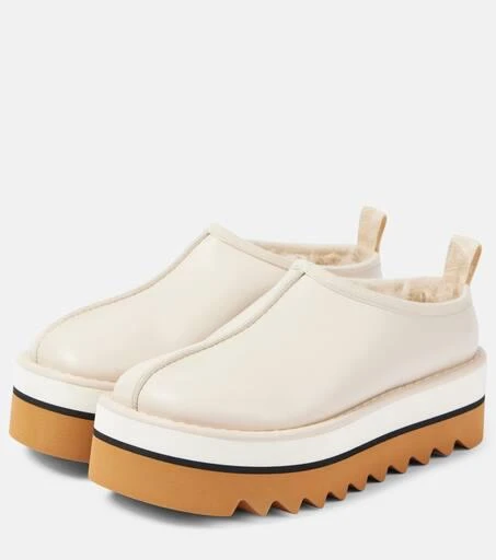 Stella McCartney Sneak-Elyse faux fur-lined faux leather mules 4