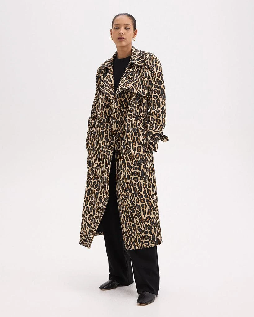Theory Leopard Print Wool Trench Coat 5