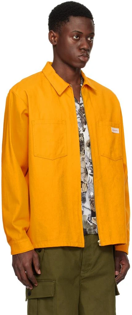 Marni Orange Zip-Up Long Sleeve Shirt 2