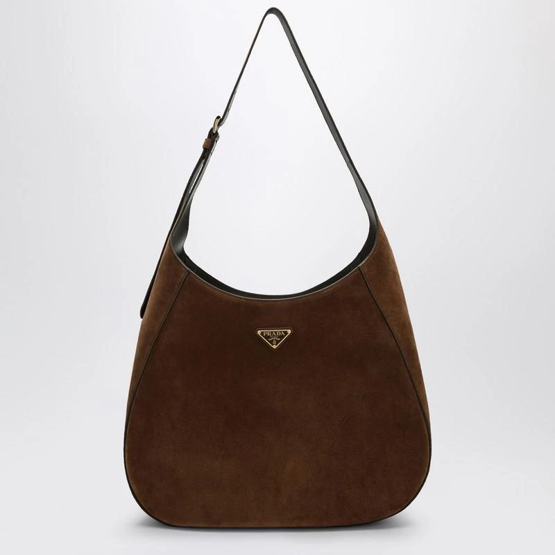 Prada Large brown suede bag 1