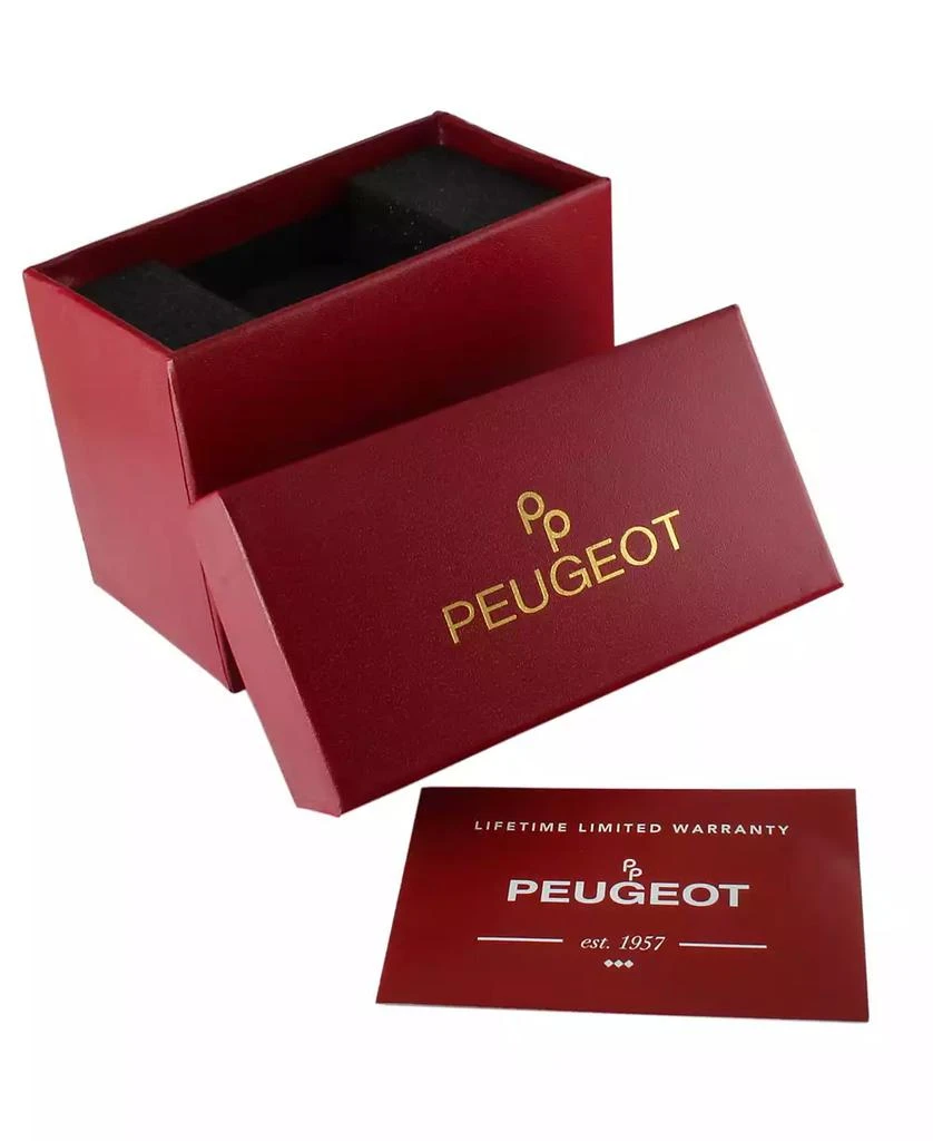 Peugeot Women's 36mm Red Watch Barrel Shaped Tank Case Leather Strap 3