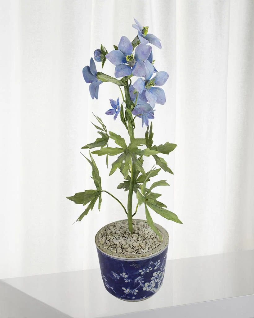 Tommy Mitchell Delphinium July Birth Flower in Ceramic Pot 1