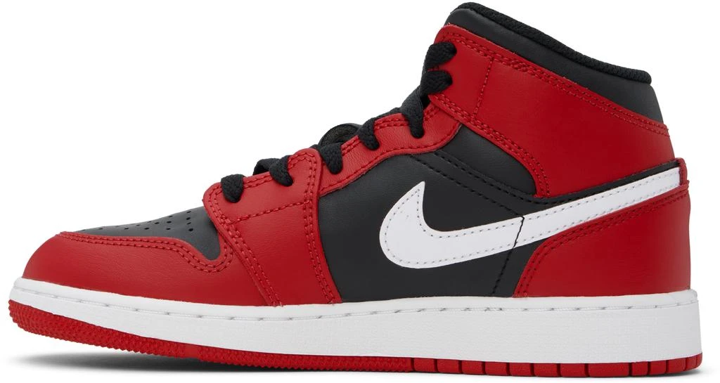 Jordan Big Kids Black & Red Air Jordan 1 Mid Sneakers 3