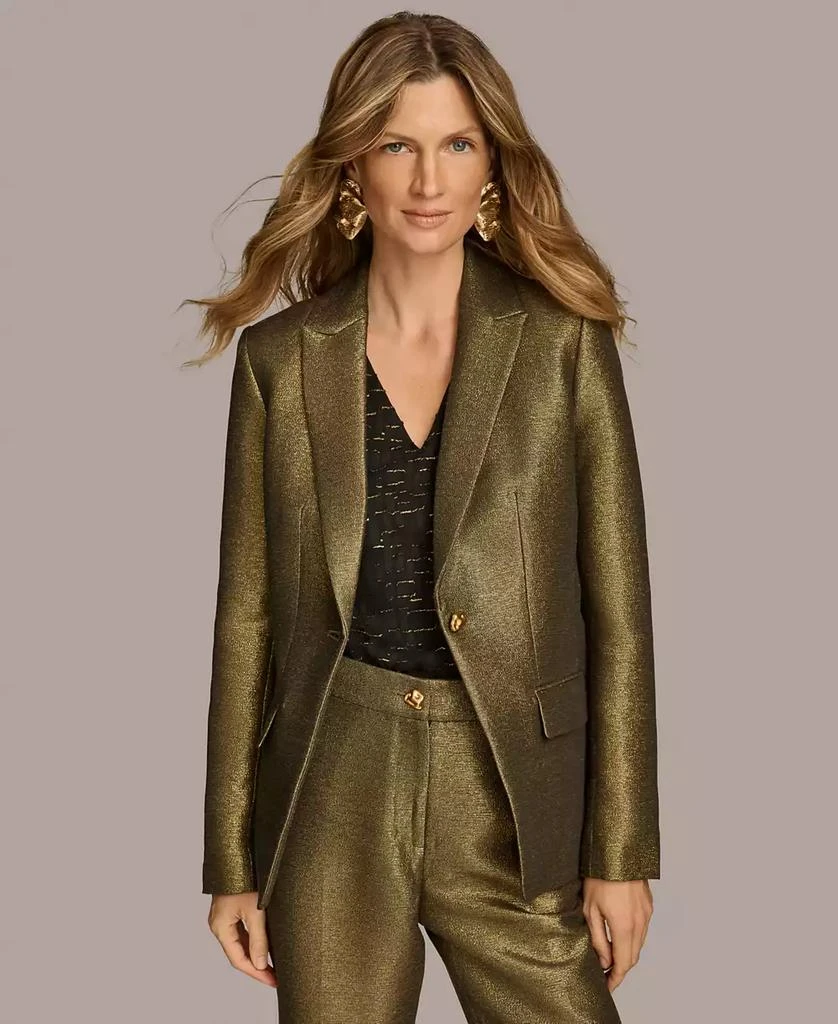 Donna Karan Women's Metallic One-Button Blazer 1