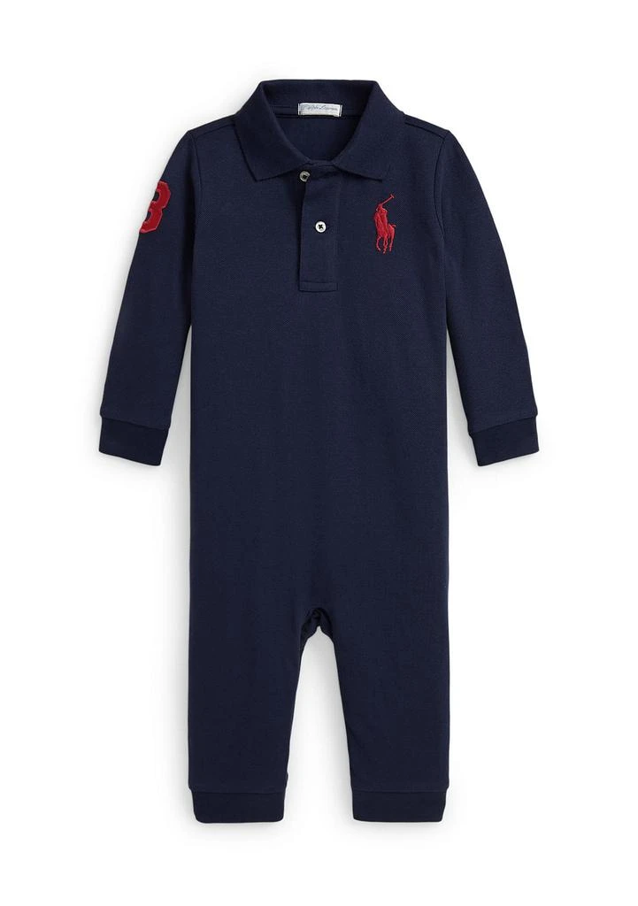 Ralph Lauren Baby Boys Big Pony Cotton Mesh Polo Coverall