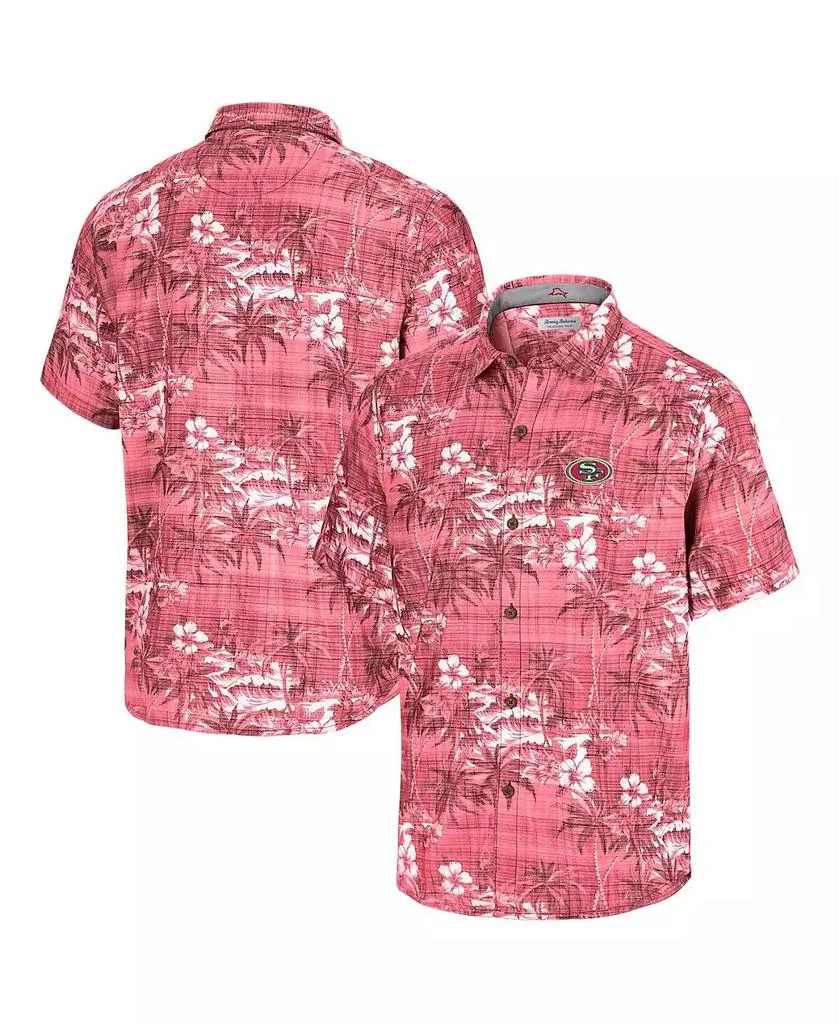 Tommy Bahama Men's Scarlet San Francisco 49ers Coconut Point Isla Palmetta Camp Button-Up Shirt 1