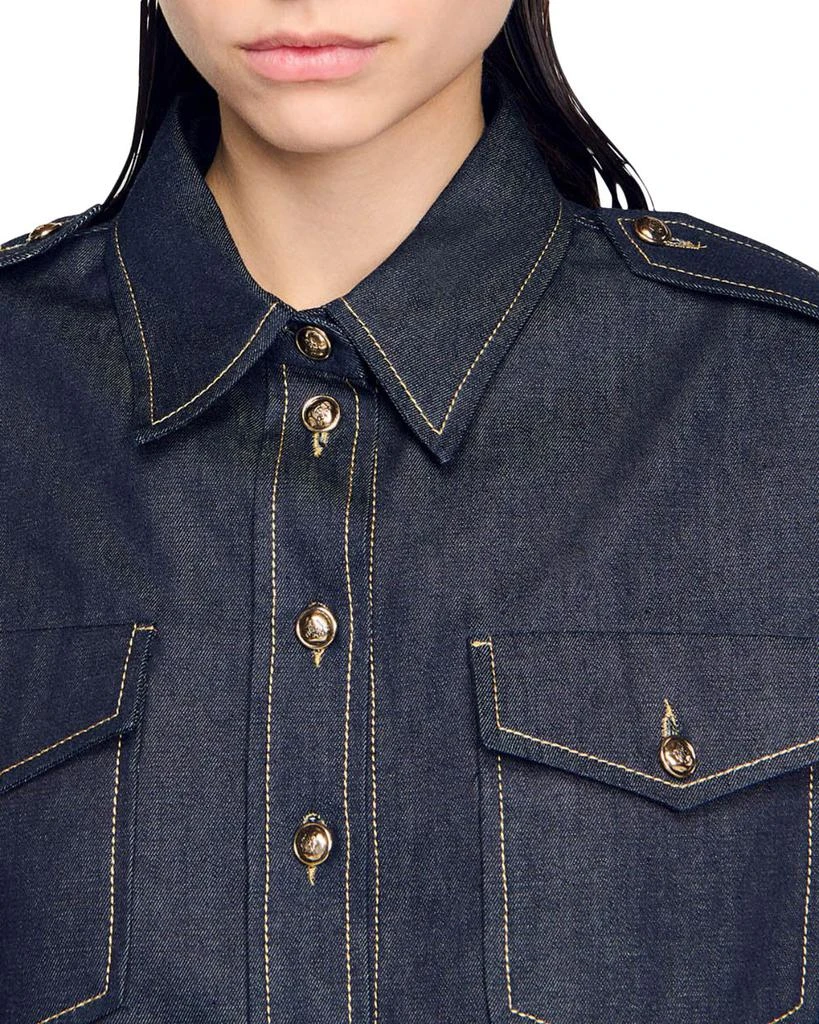 Sandro Officer Denim Shirt 3