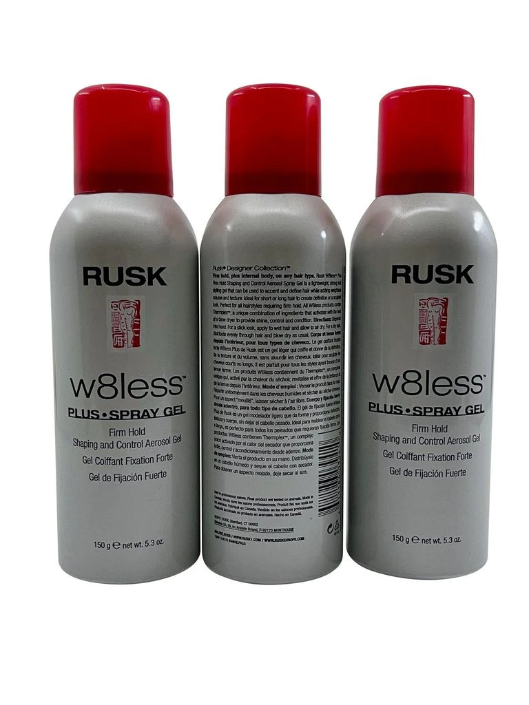 Rusk W8less Spray Gel Firm Hold 5.3 OZ Set of 3 3