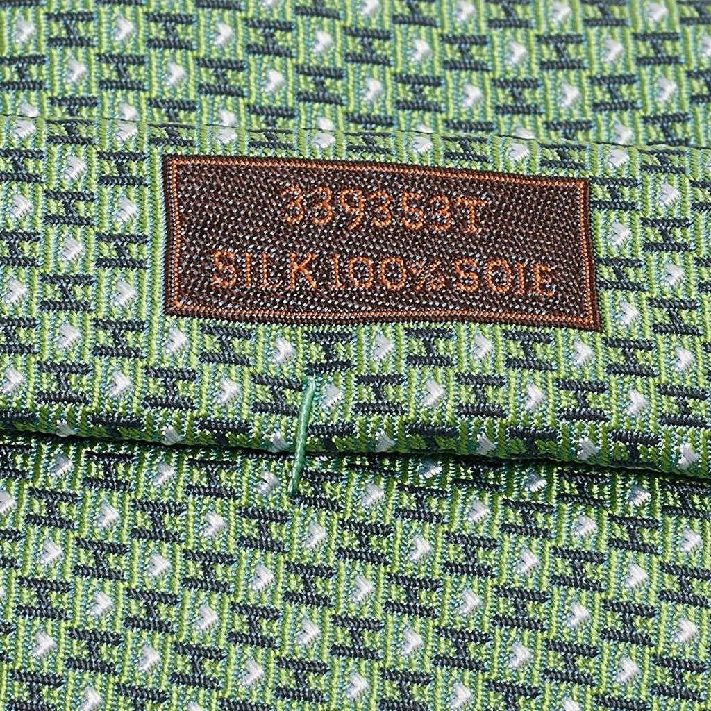 Hermes Hermes Green H Love Jacquard Silk Tie 5