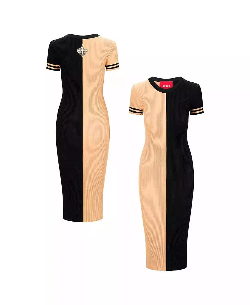 Staud Women's Gold/Black New Orleans Saints Colleen Dress 1