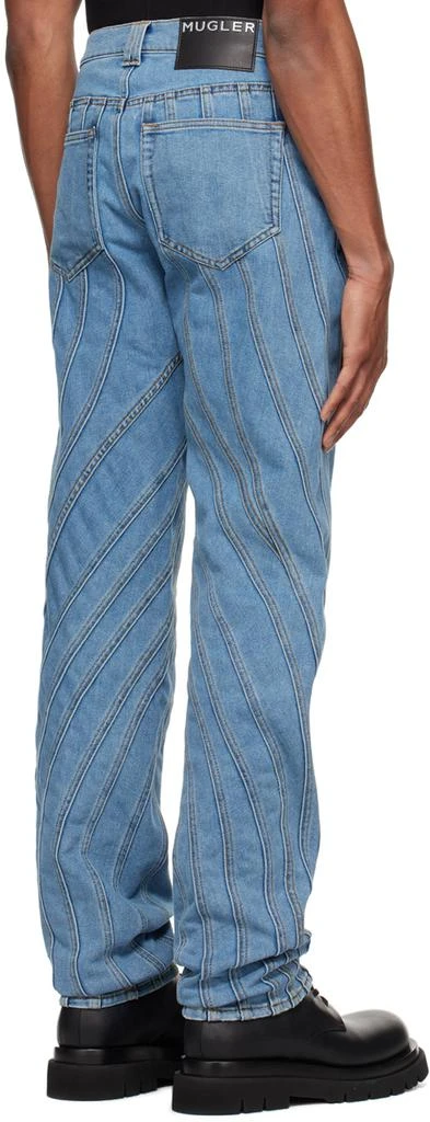 Mugler Blue Spiral Jeans 3