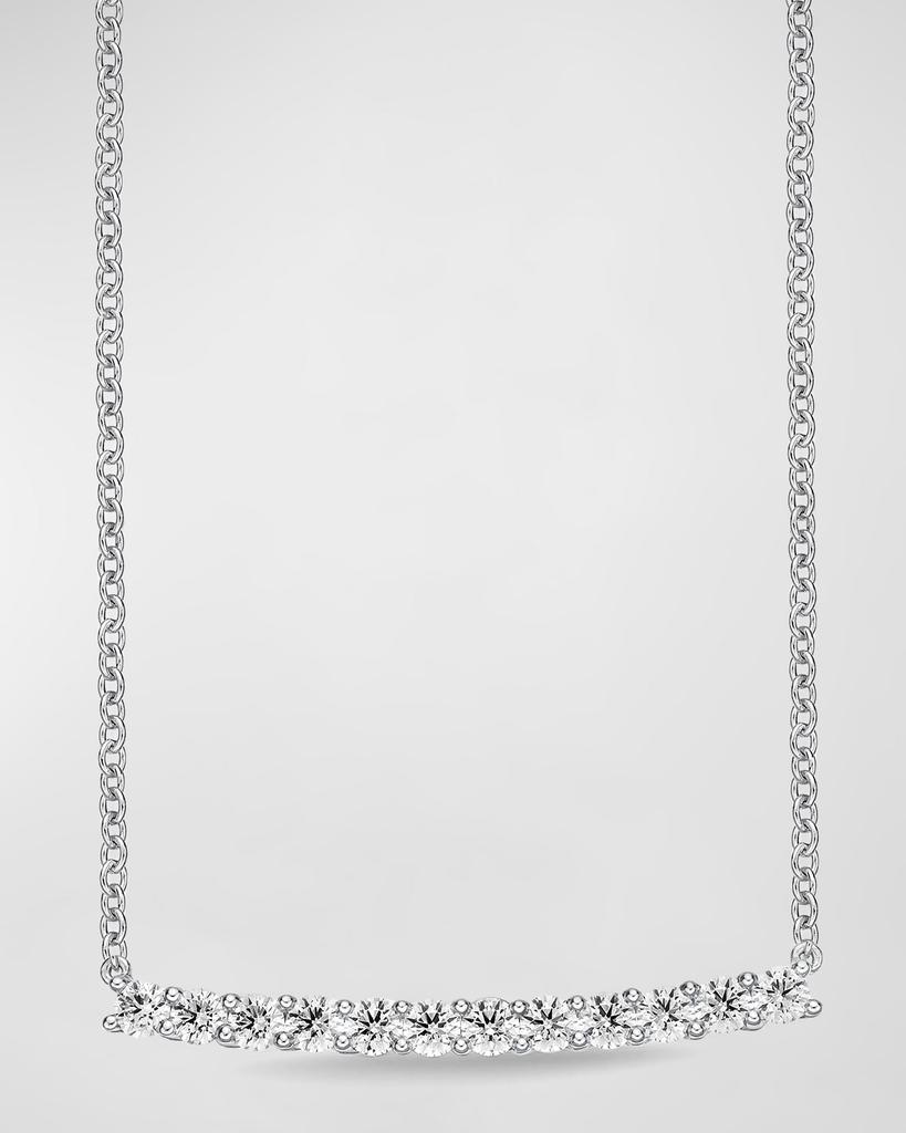 Memoire 18k White Gold Diamond Bar Necklace, 18"L, 0.75tcw