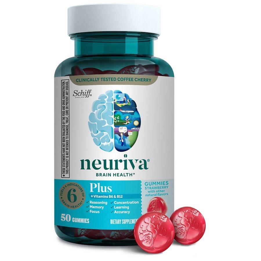 Neuriva Brain Health Supplement, Vitamins B12 & B6, Support for Memory and Focus Strawberry
