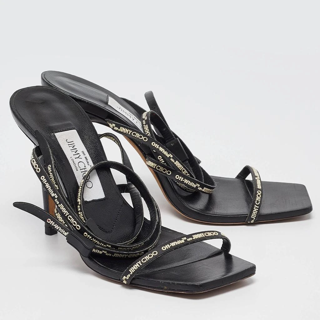 Jimmy Choo Jimmy Choo X Off-White Black Leather Jane Sandals Size 36 4