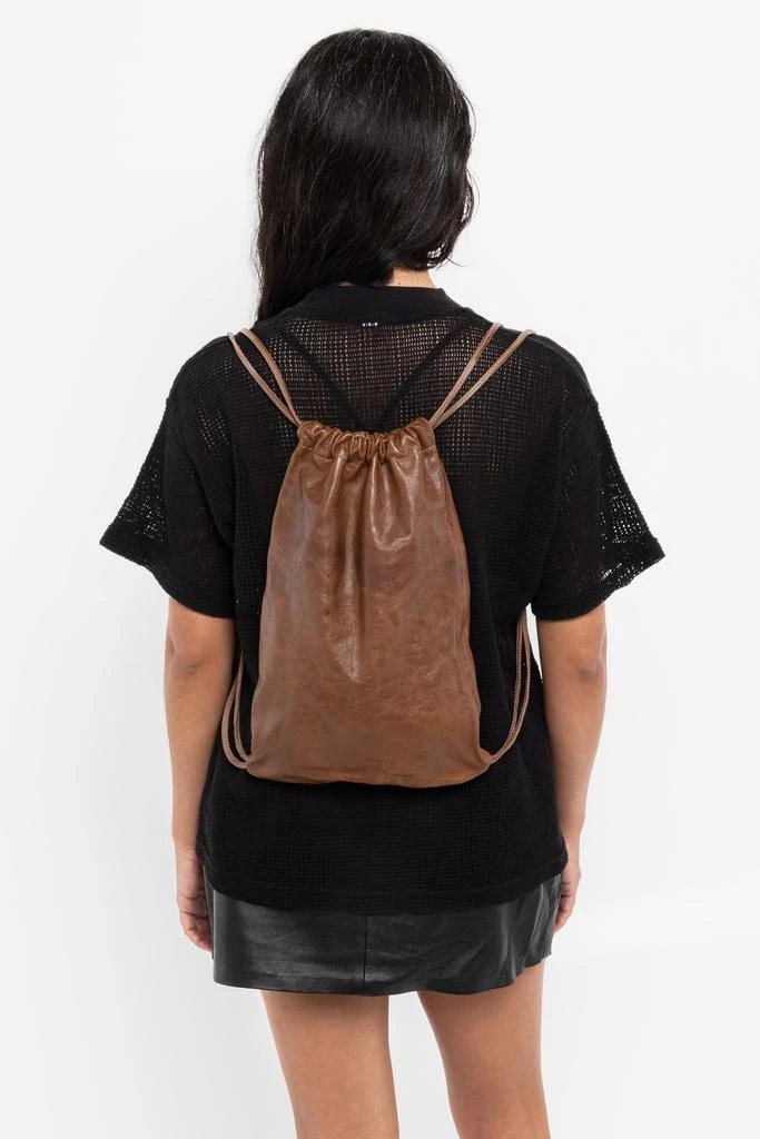 Los Angeles Apparel RLH3414 - Unisex Leather Drawstring Backpack 34