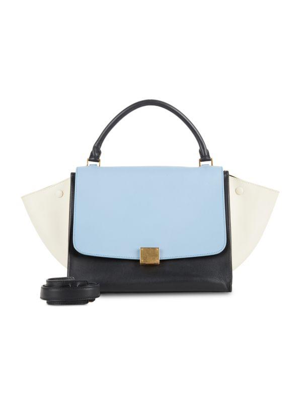 CELINE Colorblock Leather Top Handle Bag Tote Bags Free Shipping BeyondStyle