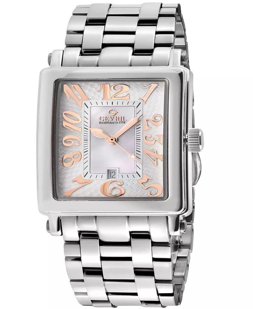 Gevril Women's Avenue of Americas Mini Swiss Quartz Silver-Tone Stainless Steel Bracelet Watch 32mm