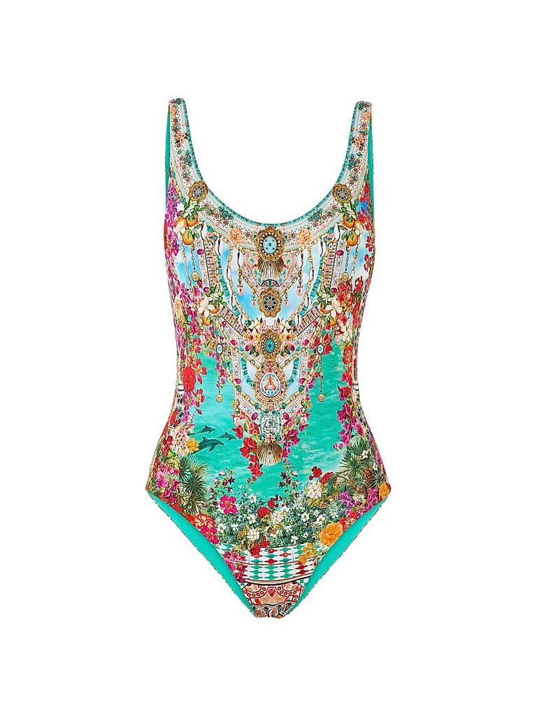 Camilla Meet Me In Mallorca Wide Strap Scoopneck One-Piece Swimsuit