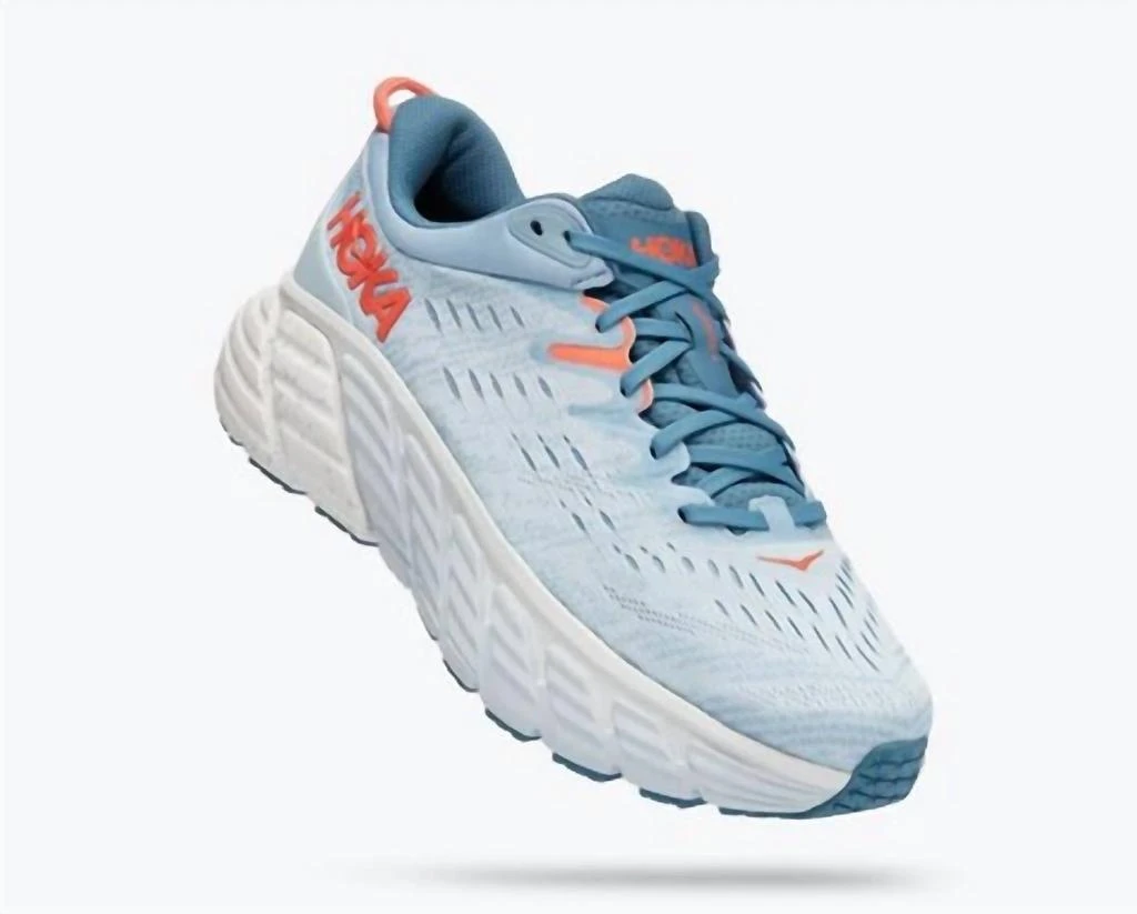 Hoka One One Women's Stability Running Shoes Gaviola 4 - Wide Width In Blue Fog/plein Air 2
