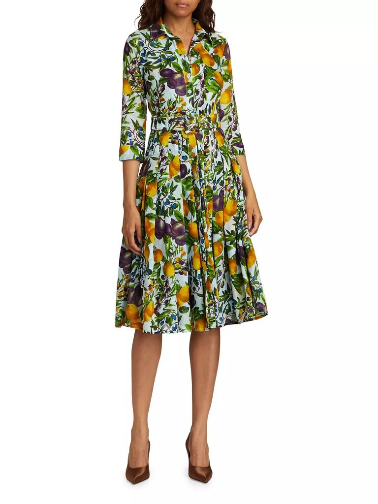 SAMANTHA SUNG Audrey Fruit Cotton Shirtdress 3