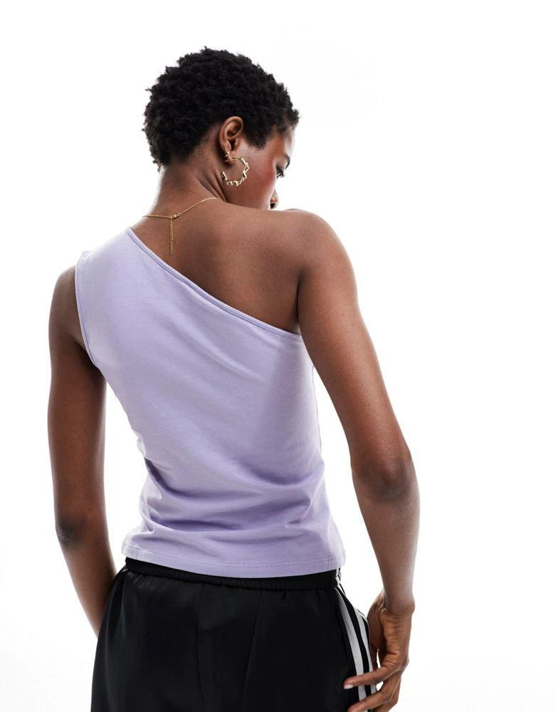 Shop Weekday Cindy one shoulder top in lilac exclusive to ASOS on