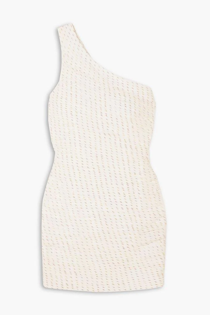HANEY Tinsley one-shoulder metallic silk-blend organza mini dress 1