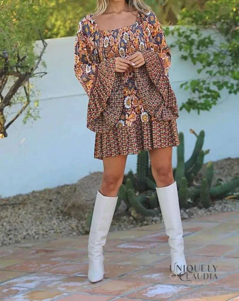 Angie Angie - Ember Bell Sleeve Mini Smock Dress 5