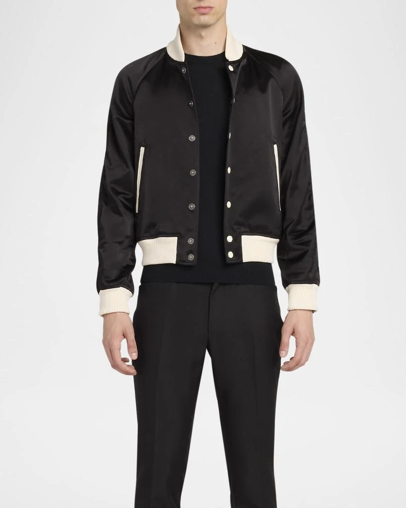 Tom Ford Men's Satin Snap-Front Bomber Jacket 3