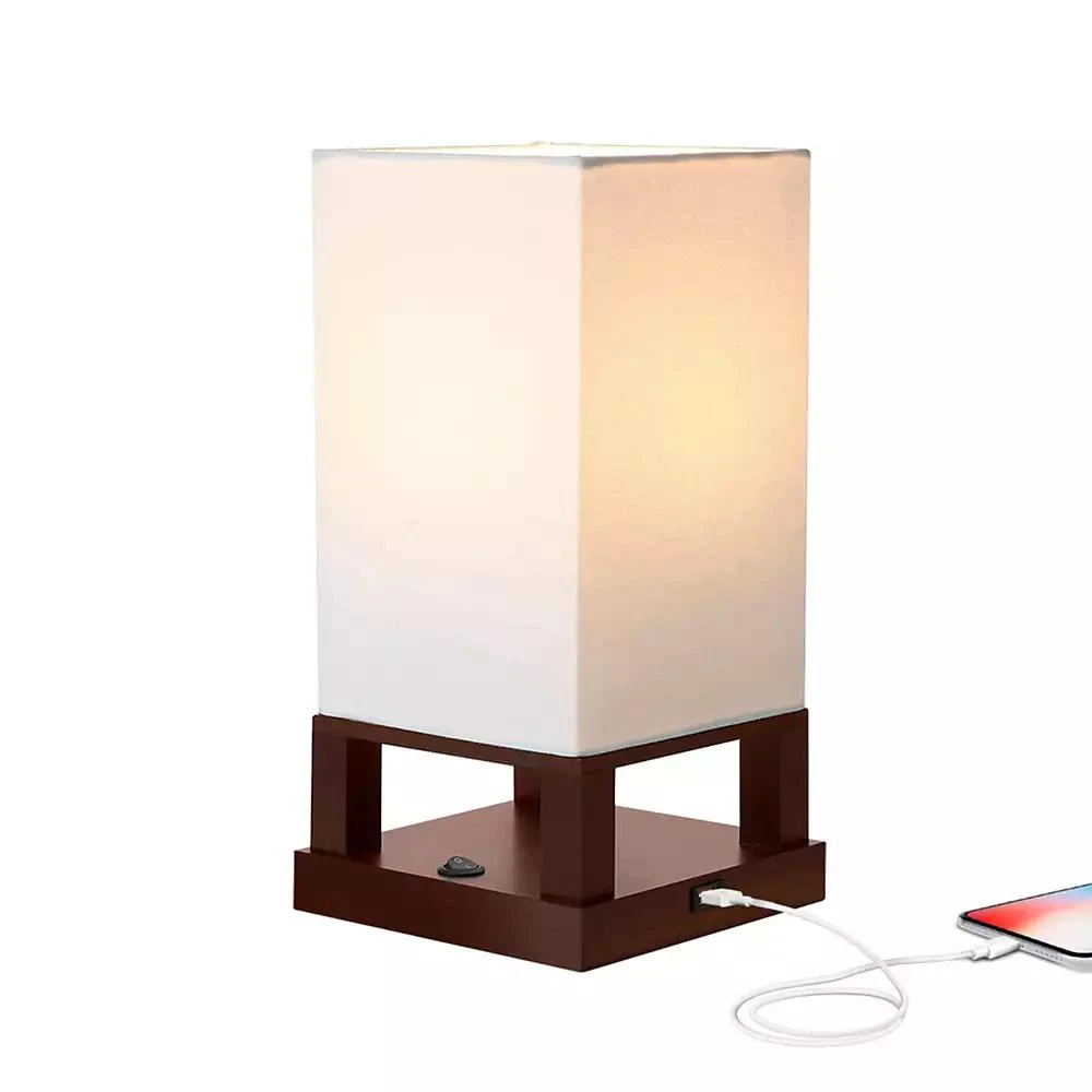 Brightech Maxwell Table Modern LED Nightstand Lamp with USB Port (14"), Bulb Included