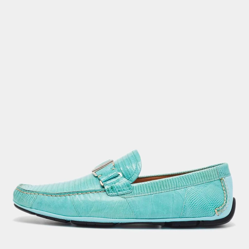 Salvatore Ferragamo Salvatore Ferragamo Blue Lizard Leather Sardegna Loafers Size 44 1