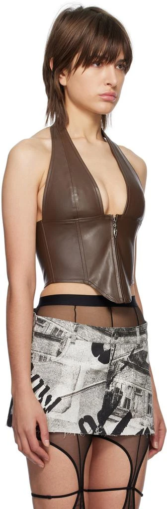 Miaou Brown Hannah Jewett Edition Mara Faux-Leather Corset 2