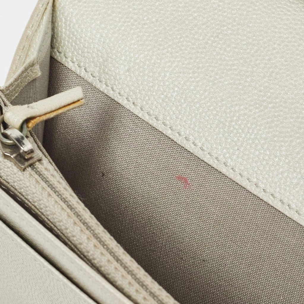 Chanel Chanel Pearl White Caviar Leather CC L Yen Continental Wallet 5