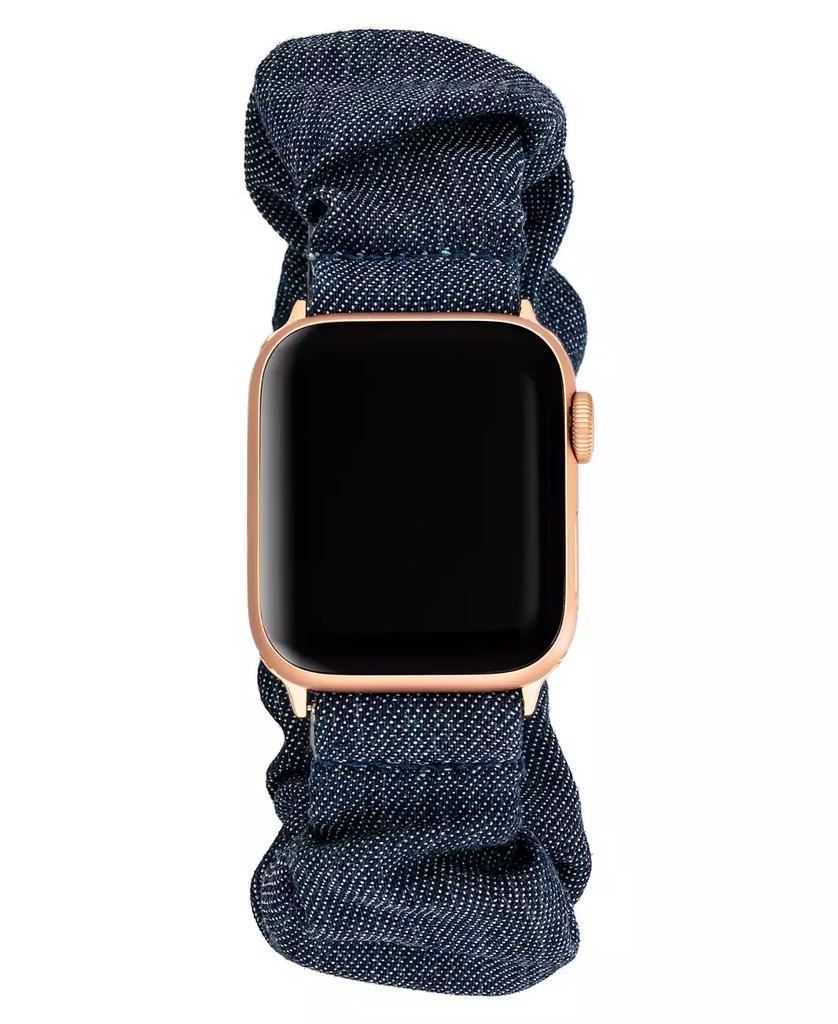 Anne Klein Women's Dark Blue Denim Scrunchie Band designed for Apple Watch® 42mm (Series 1-3 only) & 44/45/46/49mm (Ultra & Ultra 2)