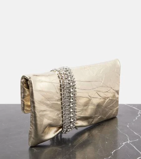 Jimmy Choo Zandra metallic leather clutch 4