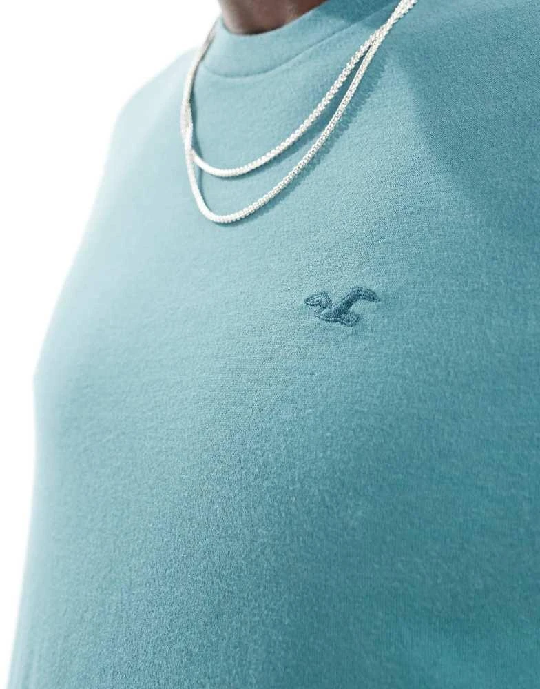 HOLLISTER Hollister icon logo t-shirt in light blue 4