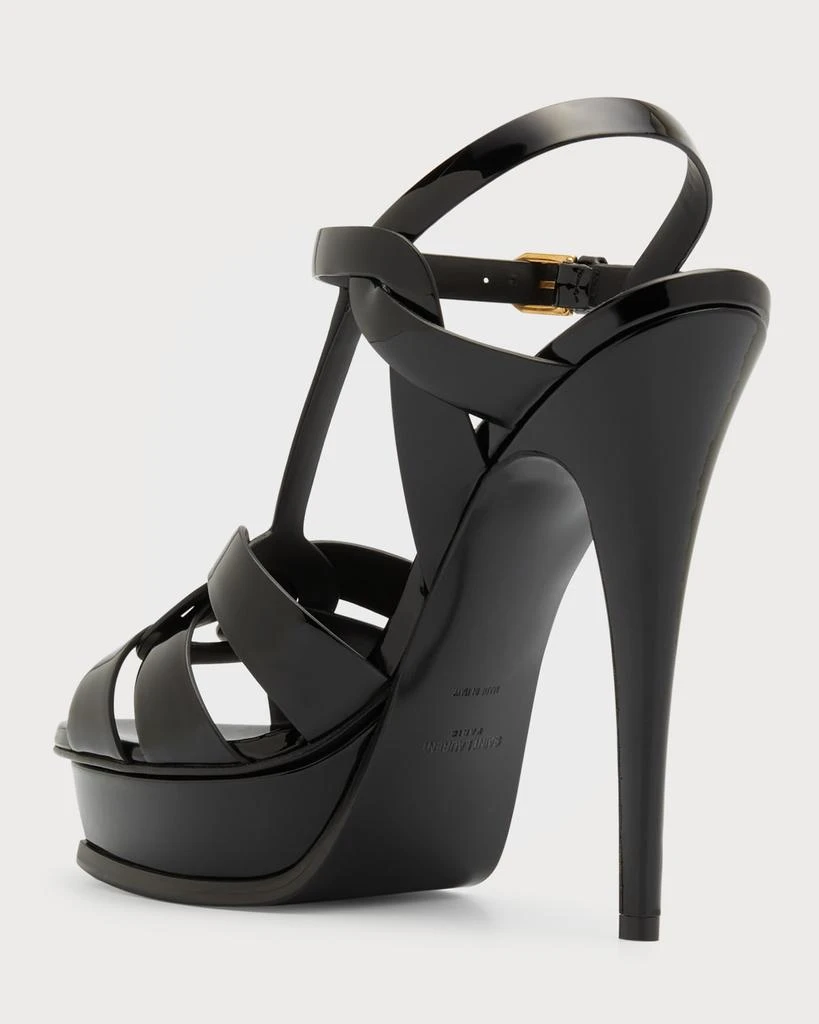 Yves Saint Laurent Tribute Patent T-Strap Platform Sandals 4
