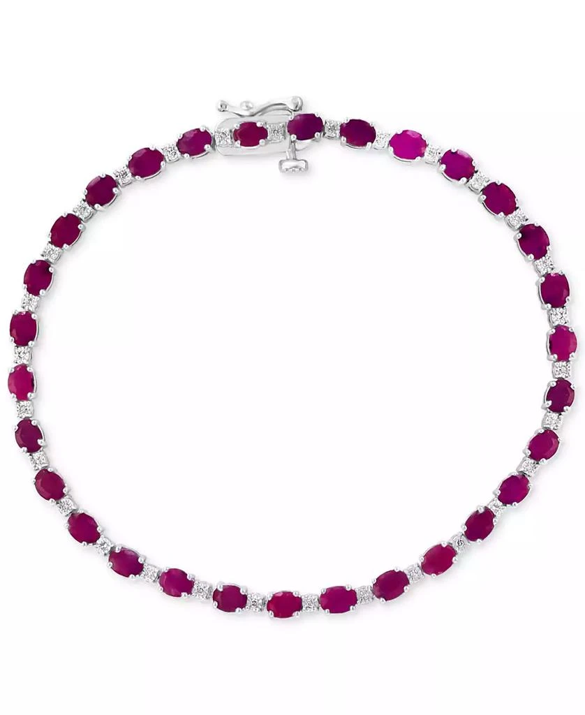 Effy EFFY® Ruby (6-1/3  ct. t.w.) 
Diamond (1/20 ct. t.w.) Link Bracelet in Sterling Silver 3
