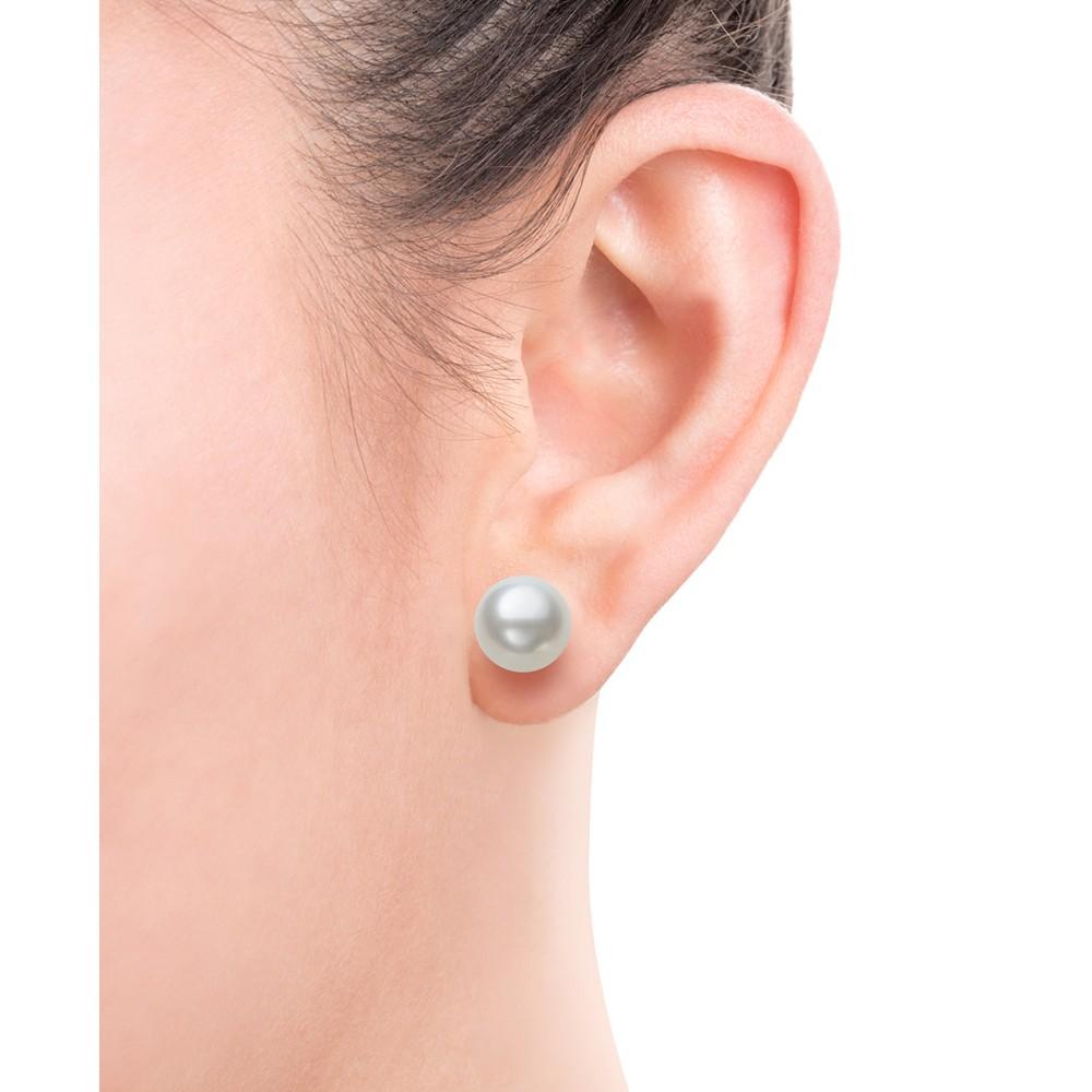 Belle de Mer Cultured Freshwater Button Pearl (8-9mm) Stud Earrings